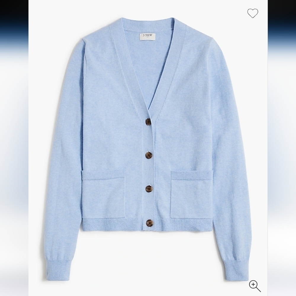 J CREW WOOL BLEND V-NECK CARDIGAN SWEATER BLUE SZ M - Picture 2 of 9